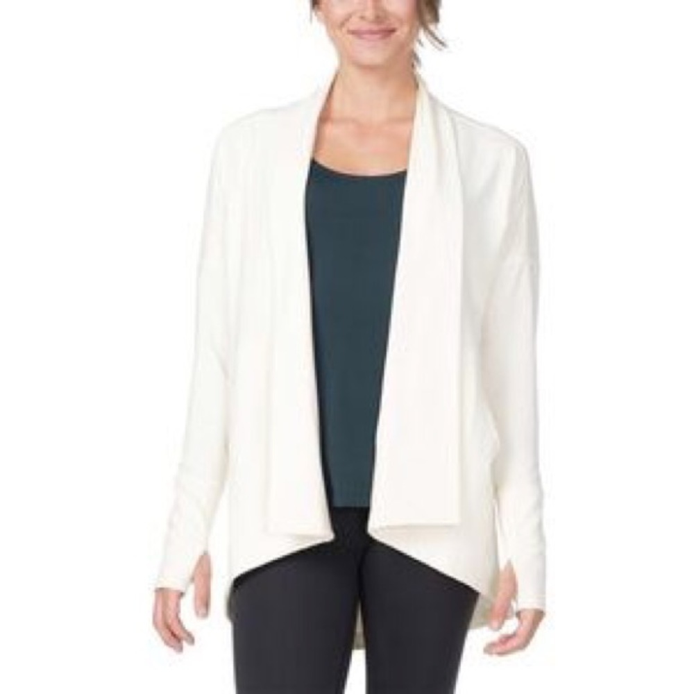 Basin and Range Cream White Thumbhole Sleeves Athliesure Cardigan